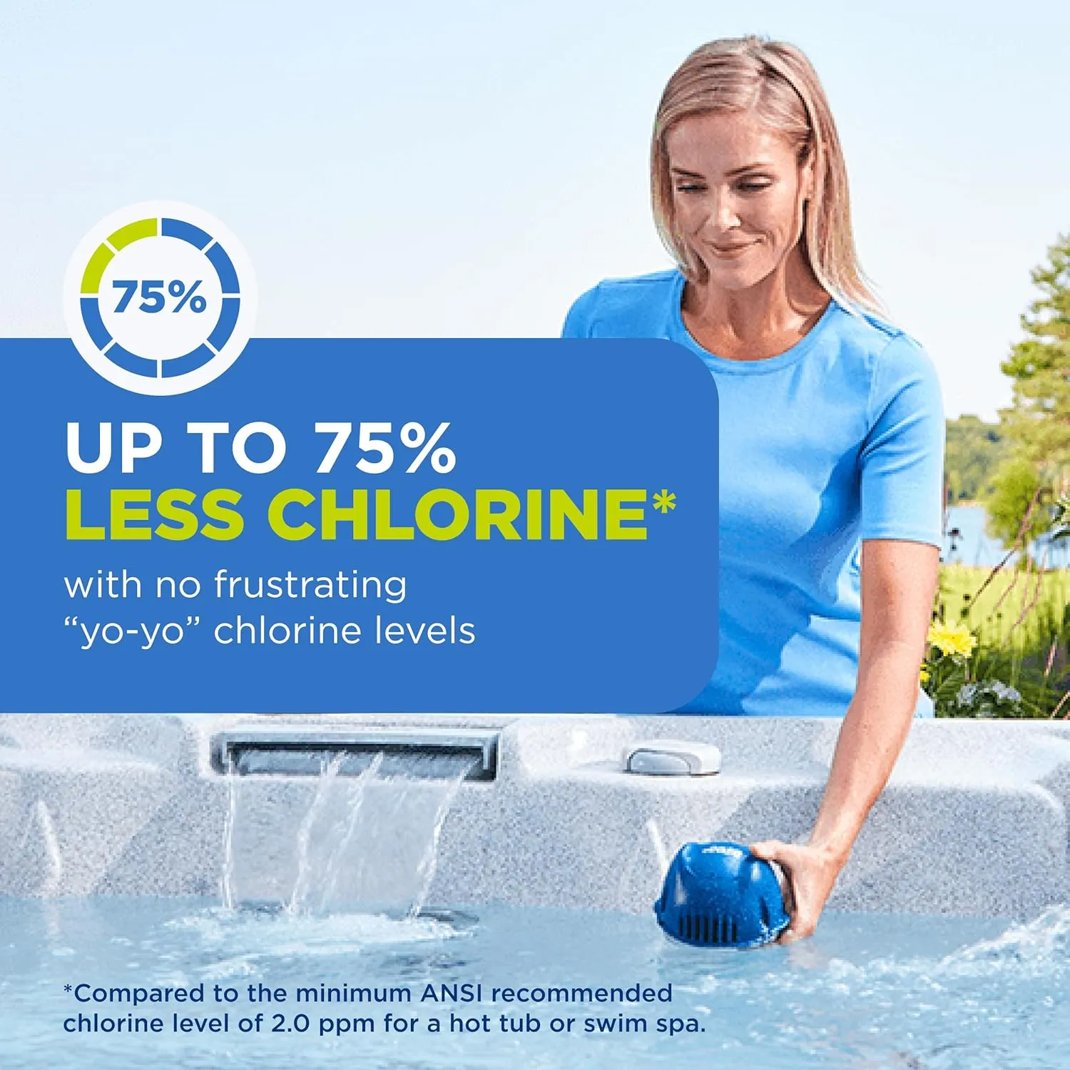 FROG @Ease Floating System for Hot Tubs with 3 Replacement @Ease SmartChlor Cartridges & 3 Pack of FROG Maintain - Hot Tub Maintenance System with Sanitizing Minerals & SmartChlor Technology