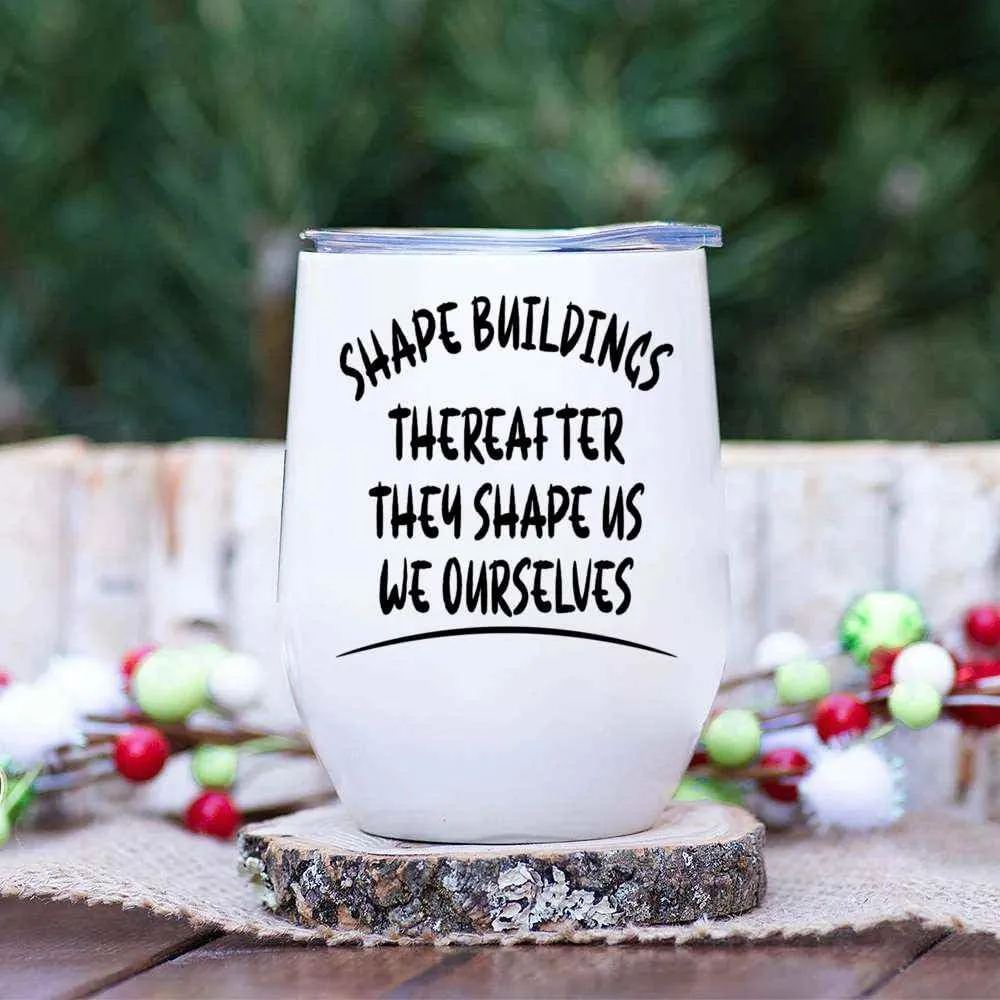 Funny Inspiring Architect for Creatives - Motivational Gift for Architects and Designers - and Multi-color 12 Oz White Stainless Steel Tumbler