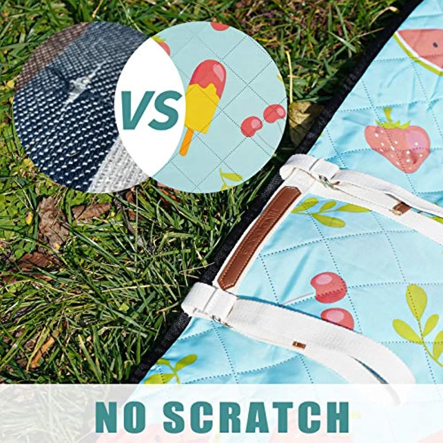 G GOOD GAIN Extra Large Picnic Blanket Waterproof Sandproof,Machine Washable Beach Blanket Size:79"X79"