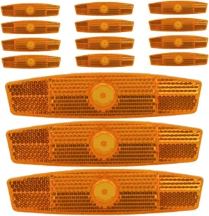 GANAZONO Enhanced Visibility Reflectors for Bikes 15pcs Yellow Bike Reflectors Professional Bike Reflectors Rear Reflectors Night Riding Safety Quick Setup