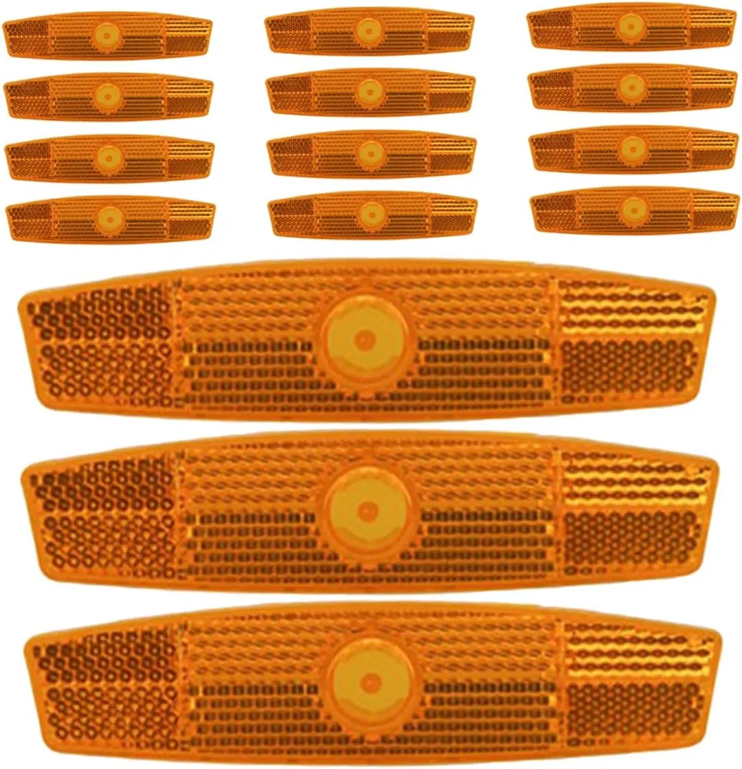 GANAZONO Enhanced Visibility Reflectors for Bikes 15pcs Yellow Bike Reflectors Professional Bike Reflectors Rear Reflectors Night Riding Safety Quick Setup
