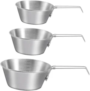GANAZONO Portable Collapsible Camping Bowl 304 Stainless Steel Bowl with Folding Handle for Camping Hiking