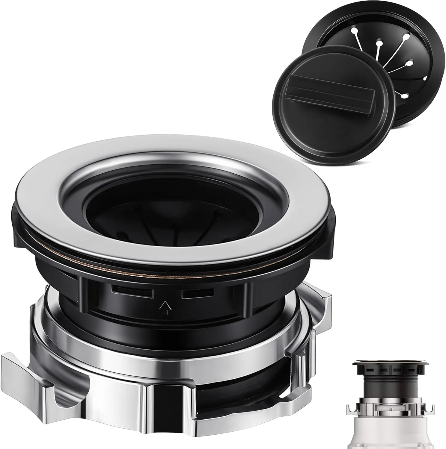 Garbage Disposal Sink Flange Kit with Garbage Disposal Stopper and Splash Guard, Garbage Disposal, Compatible with Waste King EZ Mount, Whirlaway and GE Models Garbage Disposal
