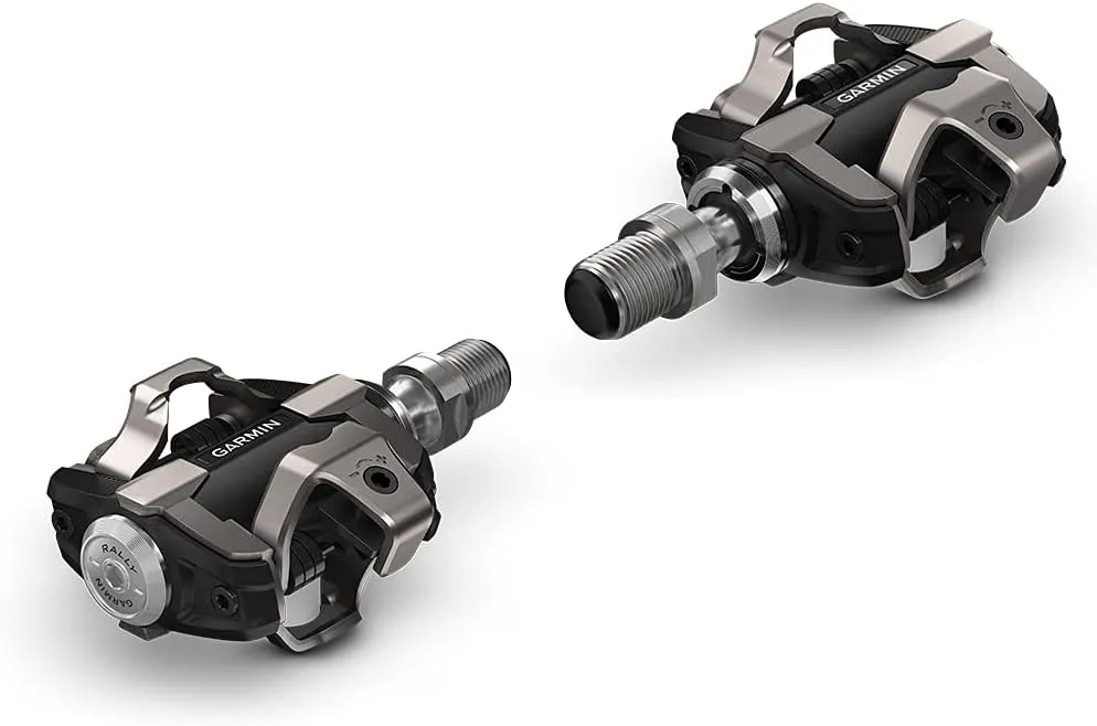 Garmin Rally XC100 Single-Side Power Meter Bike Pedals Bundle with Compact Bike Tool for Repair - Shimano SPD Cleats - Total Power & Cadence - 010-02388-05