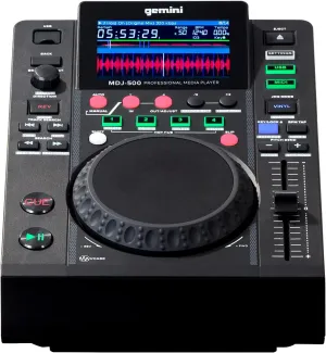 Gemini Sound MDJ-500 - Professional DJ Media Player, Compact Design with Full-Featured Performance, Compatible with Virtual DJ, Perfect for Beginners