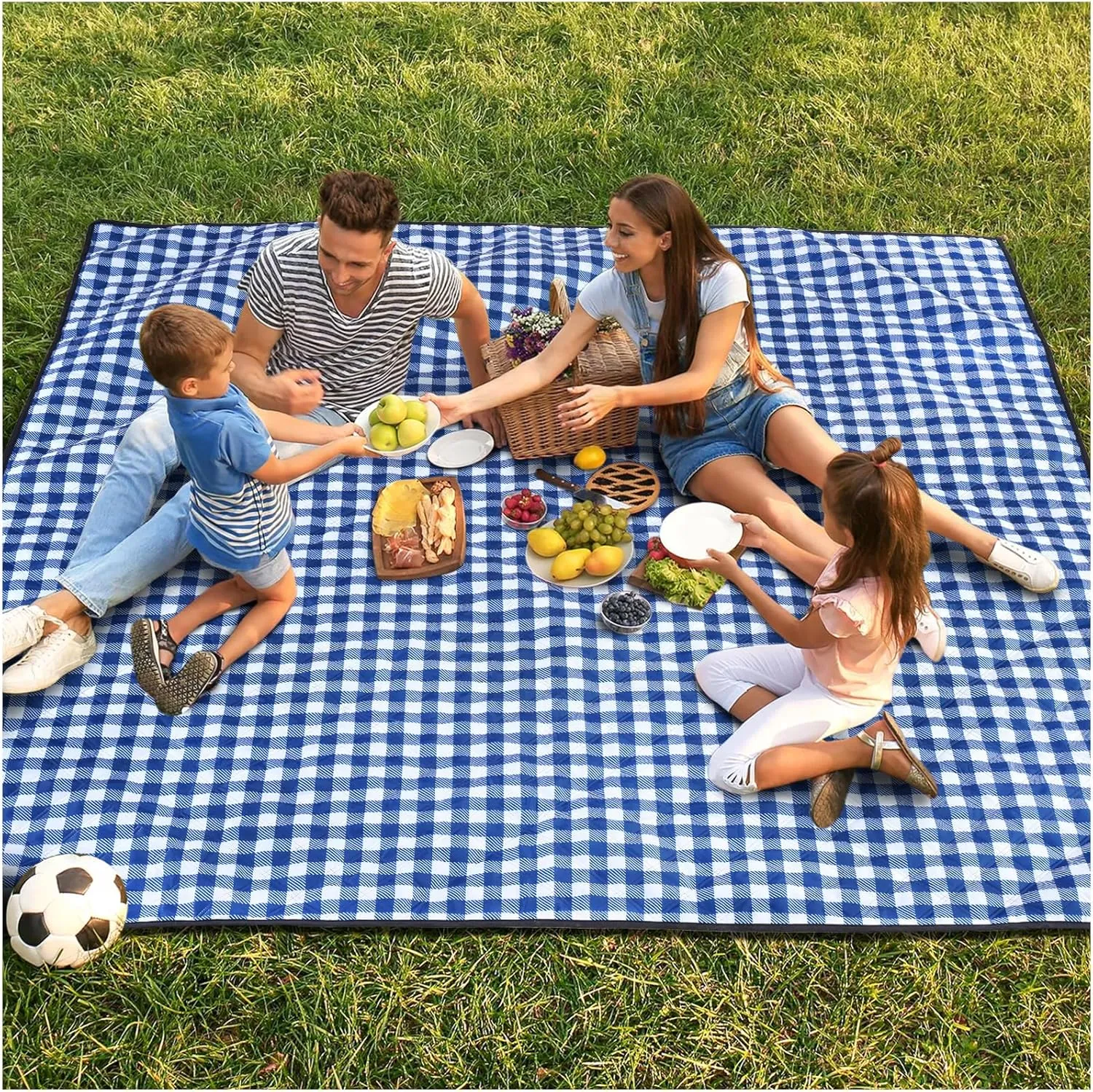 Genovega Waterproof Picnic Blanket Beach Outdoor Camping Mat Extra Large Foldable Cute Big Travel Essential Accessories Gift Park Patio Lawn Garden Grass Ground PlayMusic Festival Concert Must Have