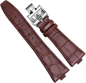 Genuine Leather Strap for Vacheron Constantin 4500V 5500V P47040 Overseas Series watch band with Stainless Steel Buckle
