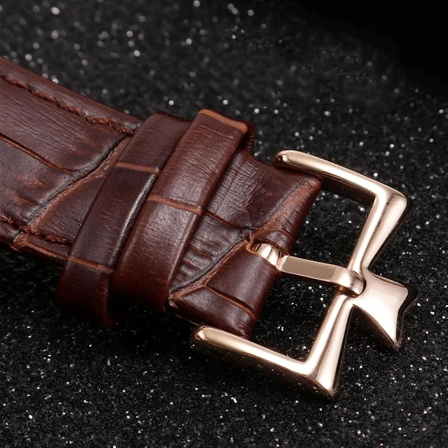 Genuine Leather Strap for Vacheron Constantin 4500V 5500V P47040 Overseas Series watch band with Stainless Steel Buckle