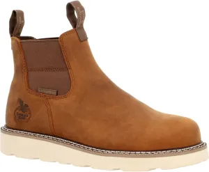 Georgia Boot Core 37 Wedge Waterproof Chelsea Work Boot, Barracuda Gold, Size 13(M)