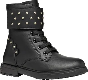 Geox Girl's Bootie Ankle Boot, Black, 11 us Little Kid