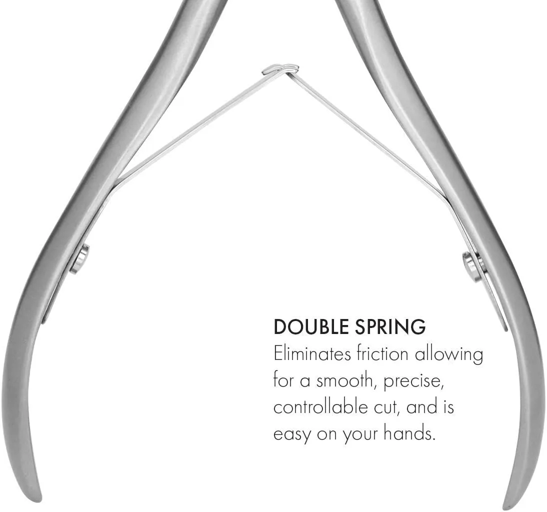 GERMANIKURE Standard Professional Cuticle Trimmer - 1/2 Half Jaw Nipper - Ethically Made in Germany - FINOX Stainless Steel Sharp Cuticle Remover in Leather Case – Manicure Tool, r175, 5mm