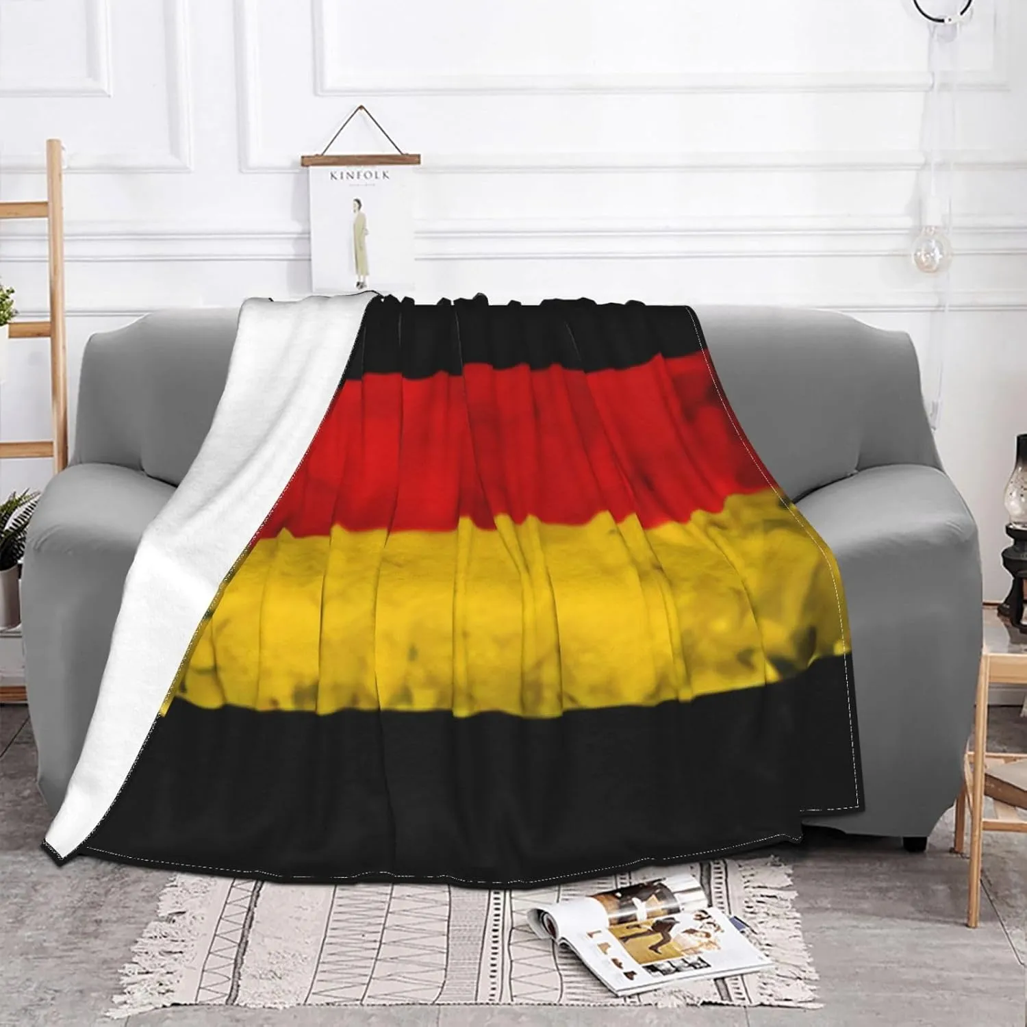 Germany 60"X50" Flannel Blanket - 100% Soft Polyester, Lightweight and Warm, Suitable for Families, Camping, Travel