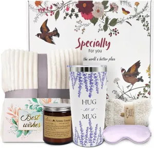 Gift Baskets for Women,Care Package for Sister,Get Well Gifts for Women,Relaxing Spa Gift Set For mom,Feel Better Get Well Soon Basket with Blanket and 20oz Tumbler for Friend