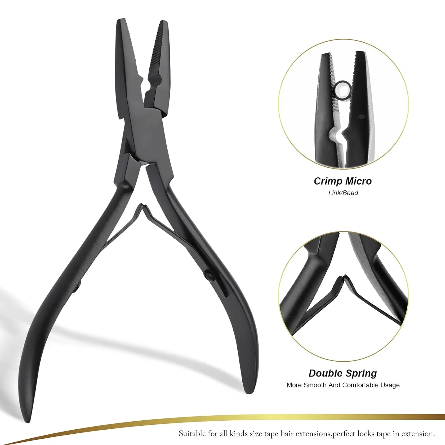 GlamorDove Hair Extension Tool Kit Stainless Steel Pliers Microlink Tool Set Opener Pliers Oxford Cloth Bag Hair Loop Tool Weft Extensions Hairdressing Styling Salon Accessories