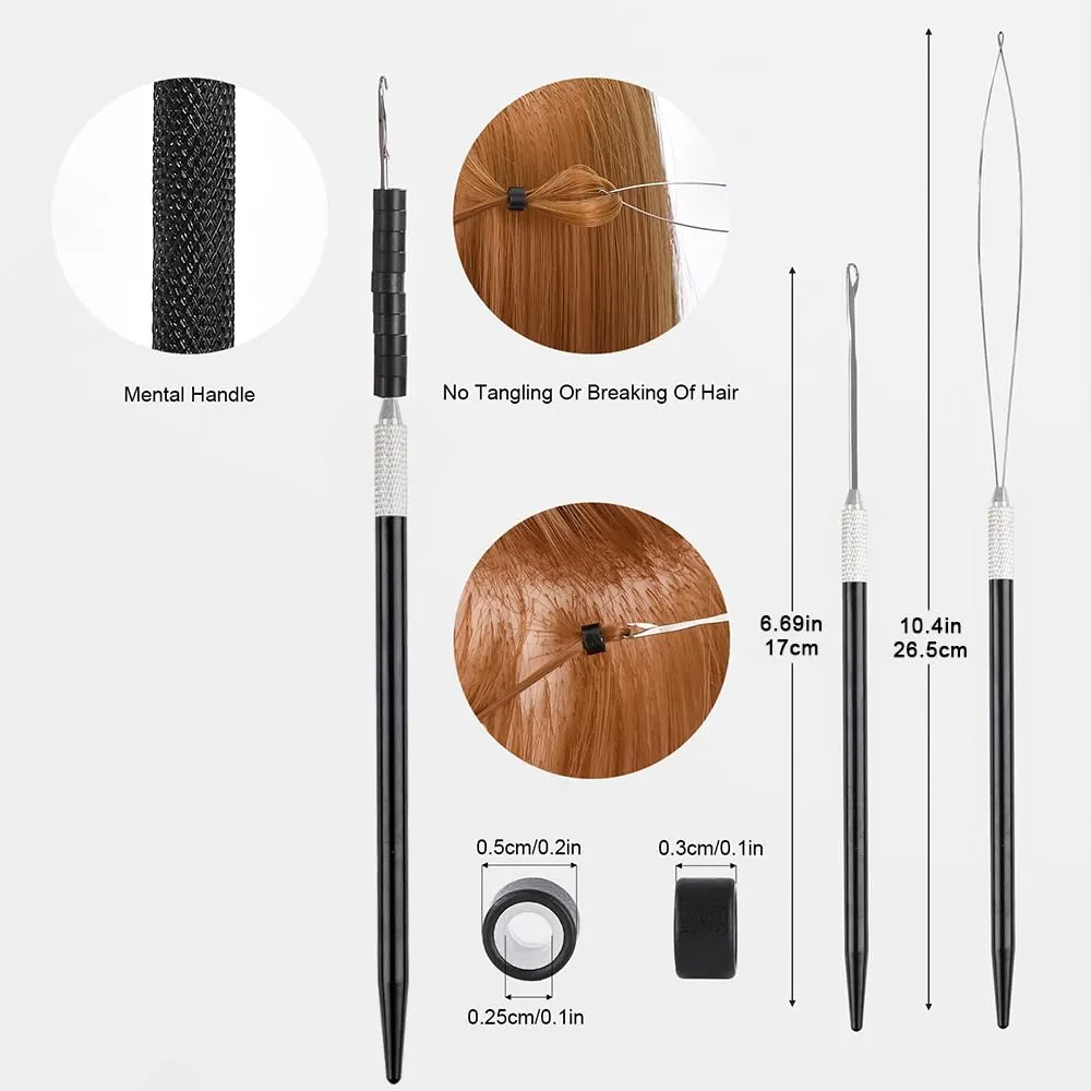 GlamorDove Hair Extension Tool Kit Stainless Steel Pliers Microlink Tool Set Opener Pliers Oxford Cloth Bag Hair Loop Tool Weft Extensions Hairdressing Styling Salon Accessories