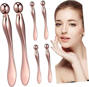 GLEAVI 6 Pcs Eye Cream Roller Applicator Manual Massage Spoon for Eyes Easy Application Cleaning Compact Design for Travel for Skincare Routine