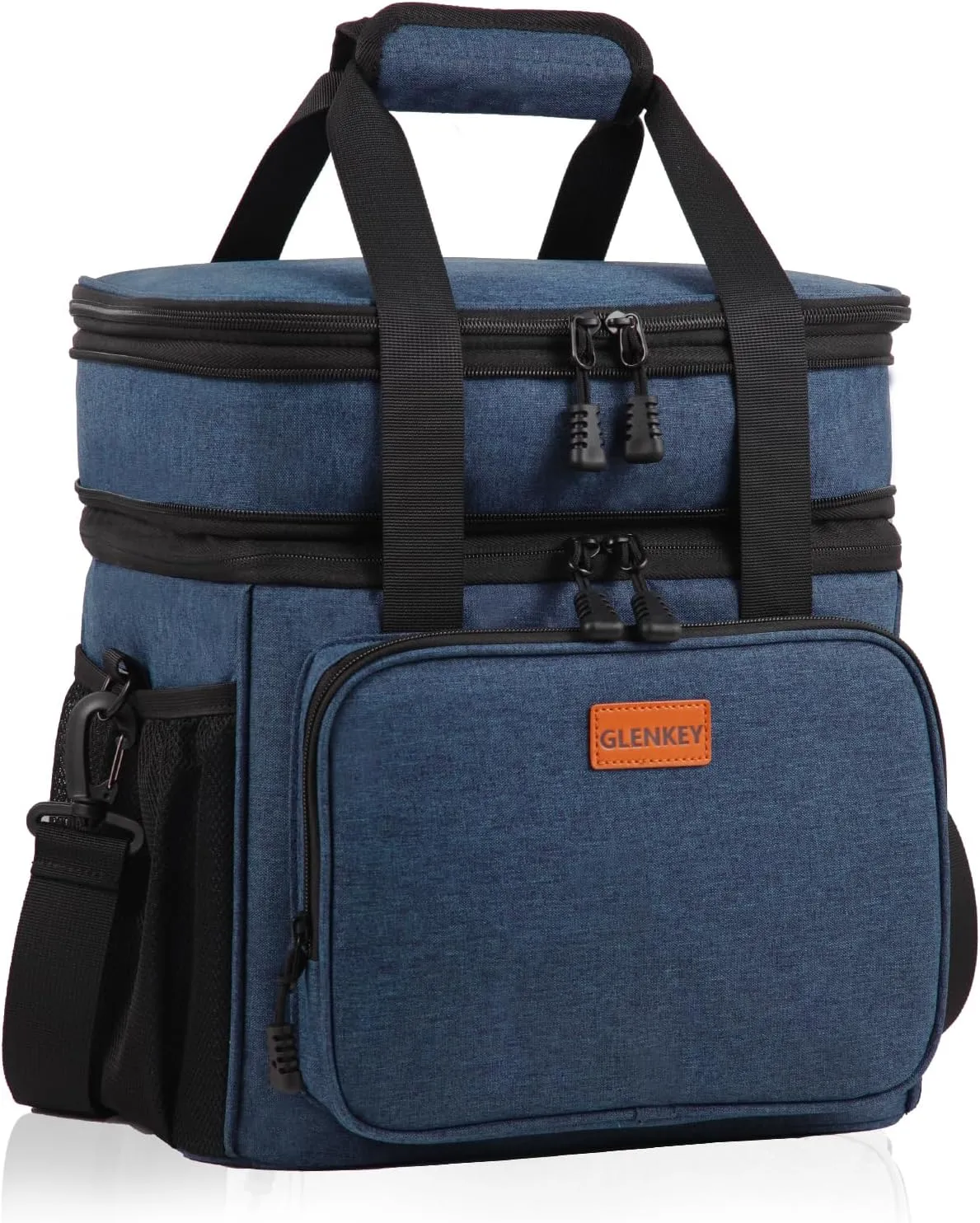 GLENKEY Expandable Large Lunch Box, Insulated Heavy Duty Lunch Bag Waterproof Leakproof Durable Cooler Bag for Men Women Adults Work Construction Camping Trip, 16L, Blue