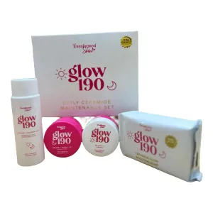Glow 190 Daily Ceramide Maintenance Set, Facial Skincare Kit with Toner and Cream