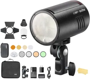 Godox AD100 Pro with AKR1 kit for Photography AD100pro Strobe Flash Light Portable 100Ws 2600mAh Battery 2.4G Wilreless X System 1/8000 HSS 0.01-1.5s Recycling 360 Full Power Flashes