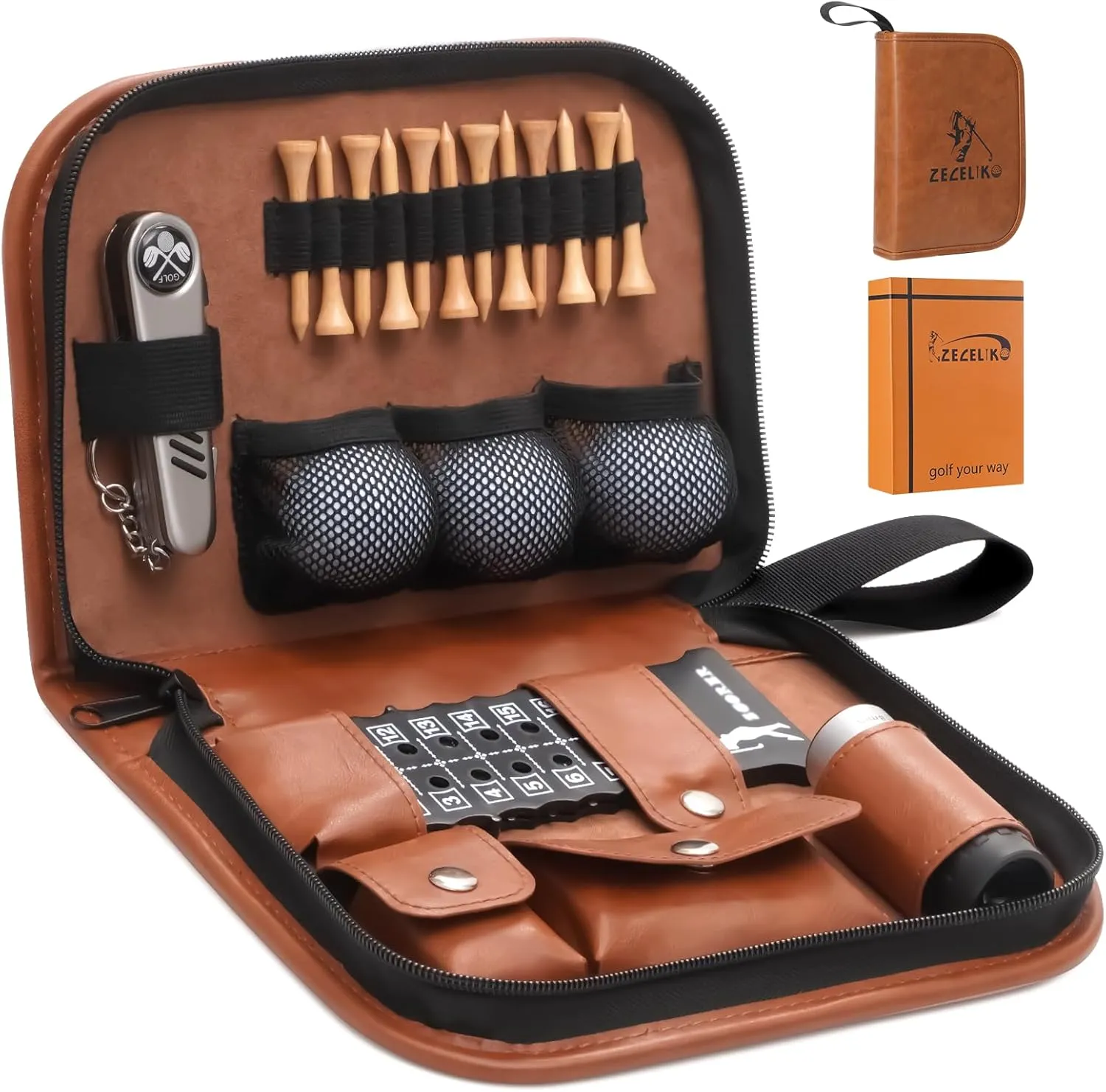 Golf Gifts for Men and Women - Golf Accessory Set (Including rangefinder, Golf Multi-Function Clubs, Golf Balls, Golf Brushes, scorekeeper, Golf shafts, Golf Clips and Gift Boxes)