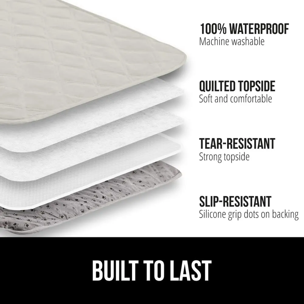 Gorilla Grip 100% Waterproof Dog Blanket, Pet Friendly Sofa Throw Essential for Small Pets, Dogs, Cats, Tear and Slip Resistant Leakproof Couch Cushion Cover for Indoor Furniture, 30x70 Taupe