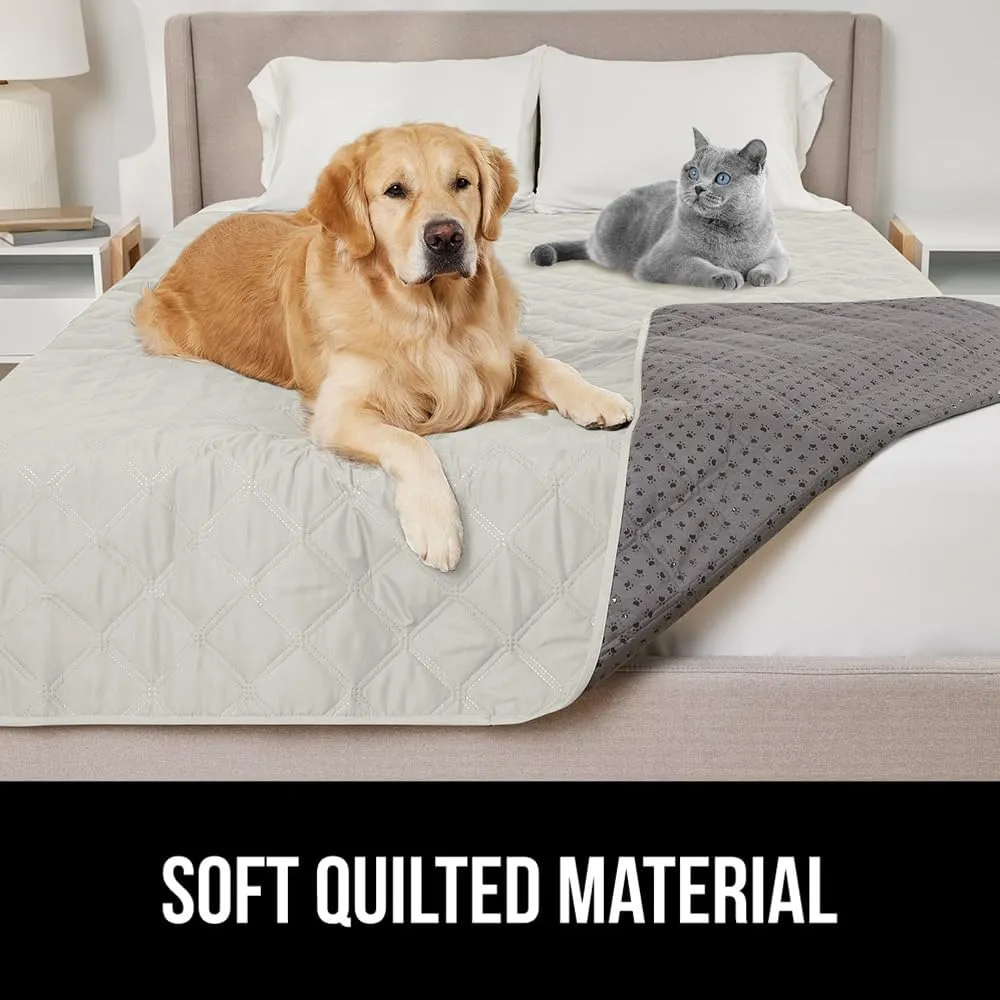 Gorilla Grip 100% Waterproof Dog Blanket, Pet Friendly Sofa Throw Essential for Small Pets, Dogs, Cats, Tear and Slip Resistant Leakproof Couch Cushion Cover for Indoor Furniture, 30x70 Taupe