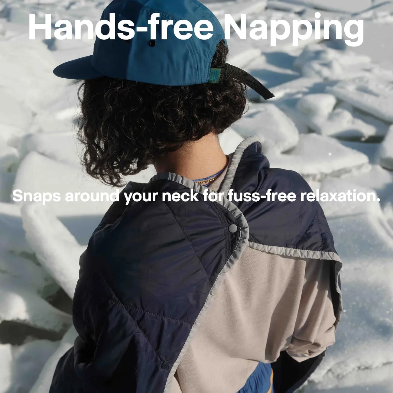 Gravel UltraPak Kids Travel Blanket - Outdoor Puffy Camping Blanket - Nylon 20D Fabric, Lightweight, Packable, Hands-Free Snap, Easy Clean, Ideal Waterproof Outdoor Blanket for Camping & More - Blue