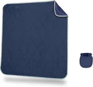 Gravel UltraPak Kids Travel Blanket - Outdoor Puffy Camping Blanket - Nylon 20D Fabric, Lightweight, Packable, Hands-Free Snap, Easy Clean, Ideal Waterproof Outdoor Blanket for Camping & More - Blue