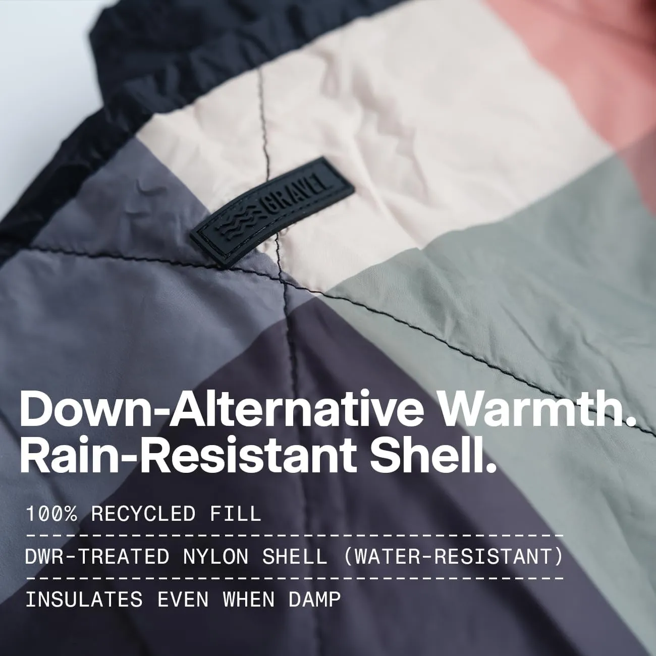 Gravel UltraPak™Packable Outdoor Puffy Camping Blanket - Nylon 20D Fabric, Lightweight, Hands-Free Snap, Easy Clean, Ideal Waterproof Outdoor Blanket for Camping & Hiking - Plaid