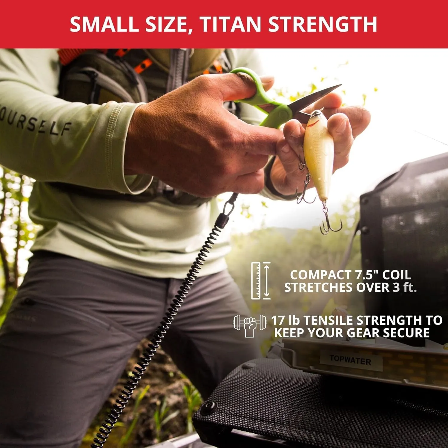 Guardian Micro Series Utility Leash - Quick Connect - Extends Over 3ft - Ideal for Hiking, Fishing, Hunting, Climbing - Connects to Pliers, Knives, GPS & More, Compact, Strong, Weather Resistant
