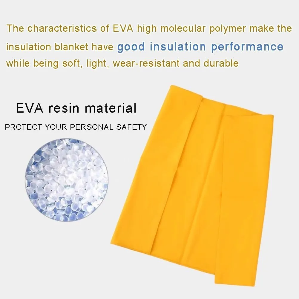 GZHERVICES Insulating Blanket, Insulation Safety Blanket for Hv Line Worker, Power Insulation Carpet/Mat, Distribution Room/Electrical Work Insulated Resin Blanket(Yellow-0.4kv,1000x1000mm)