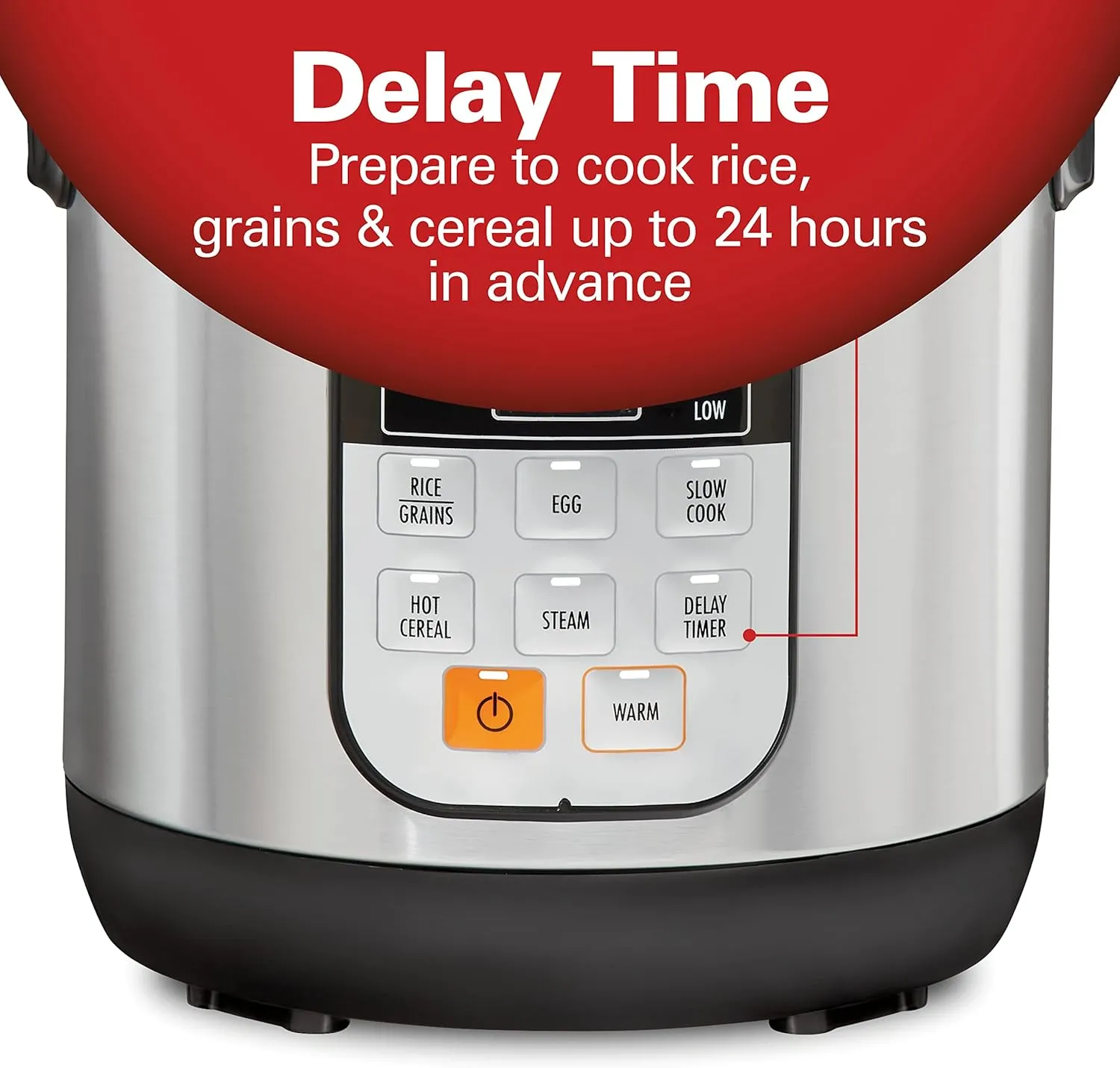 Hamilton Beach Digital Programmable Rice Cooker & Food Steamer, with Slow Hard-Boiled Egg Functions, Egg/Steam Tray, Small & Compact, 6 Cups Cooked (3 Uncooked), Stainless Steel (37524)