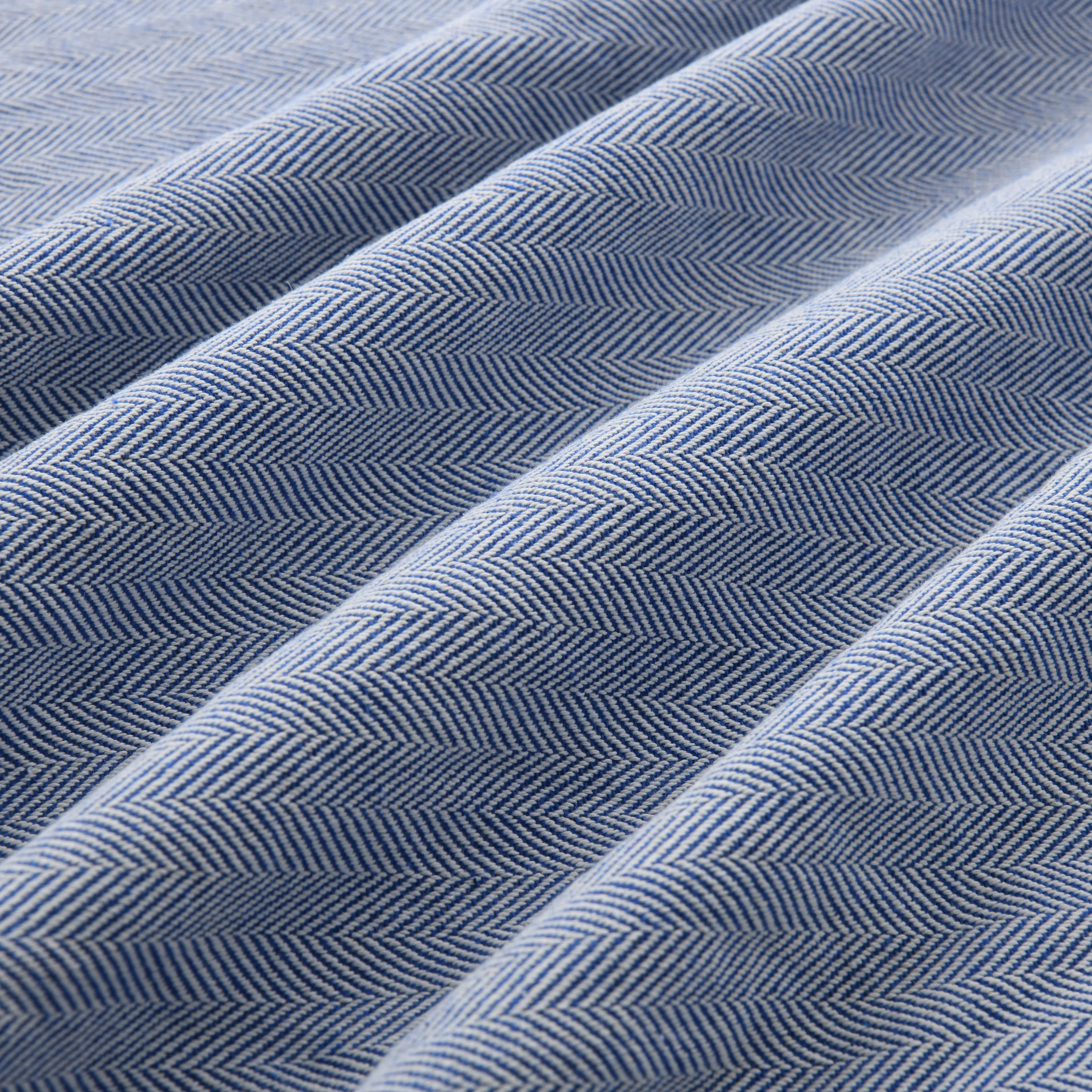 Hampton Herringbone Bed, Pillow & Blanket 3pc Set - Blue
