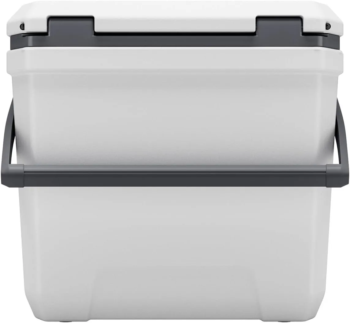 Happybuy 38QT Hard-Shell Portable Cooler – Lightweight Insulated Cooler with 60-Hour Ice Retention, Heavy-Duty Handles & Cup Holder, Ideal for Family Picnics, Camping & Long Trips