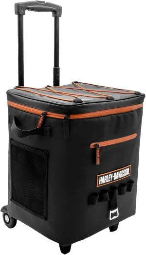 Harley-Davidson Bar & Shield Eagle Portable Soft Rolling Cooler – Black