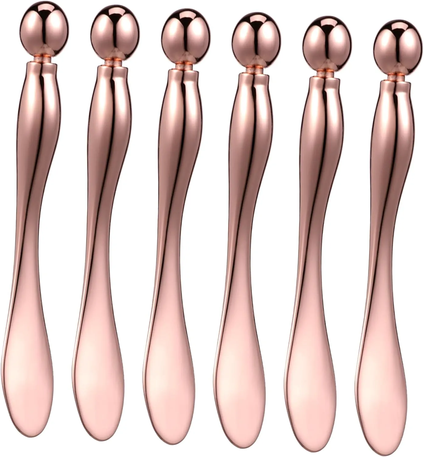 Healifty 6 Pcs Eye Cream Applicator Metal Face Cream Spatula Massager Roller Stylish Design for Facial Massage Compact Portable Eye Care Tool