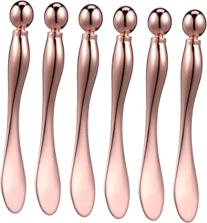 Healifty 6 Pcs Eye Cream Applicator Metal Face Cream Spatula Massager Roller Stylish Design for Facial Massage Compact Portable Eye Care Tool
