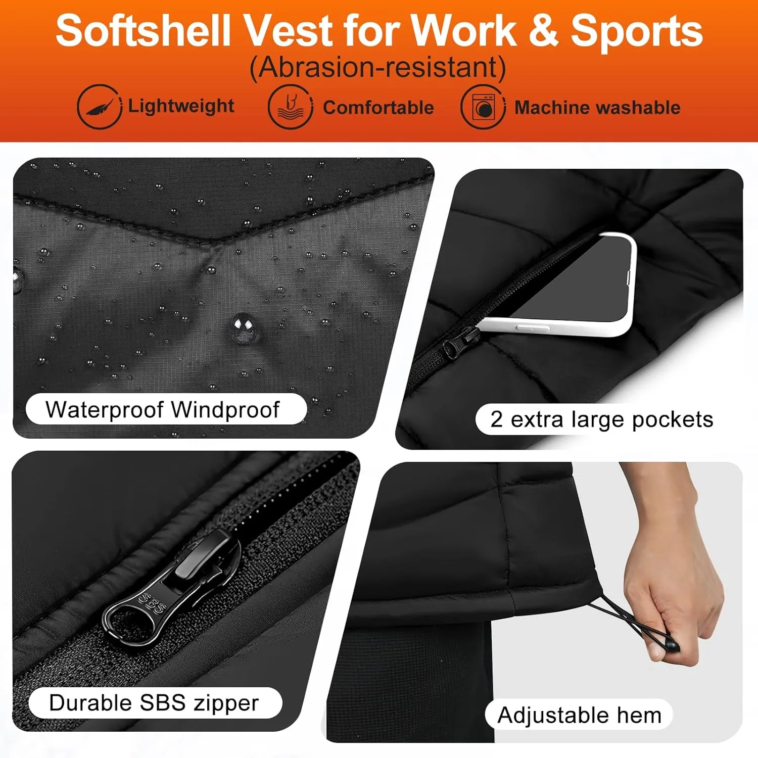 Heated Vest Women with Battery Pack Included, Smart Controller, Lightweight Electric Heating Jacket, Light Out Design
