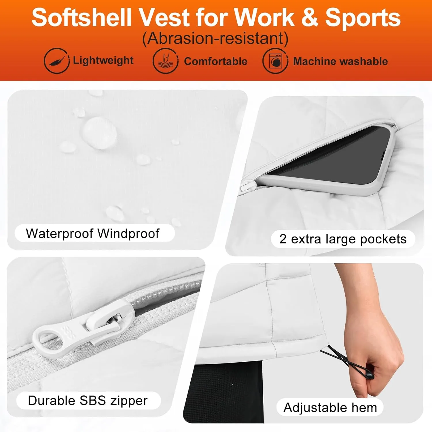 Heated Vest Women with Battery Pack Included, Smart Controller, Lightweight Electric Heating Jacket, Light Out Design