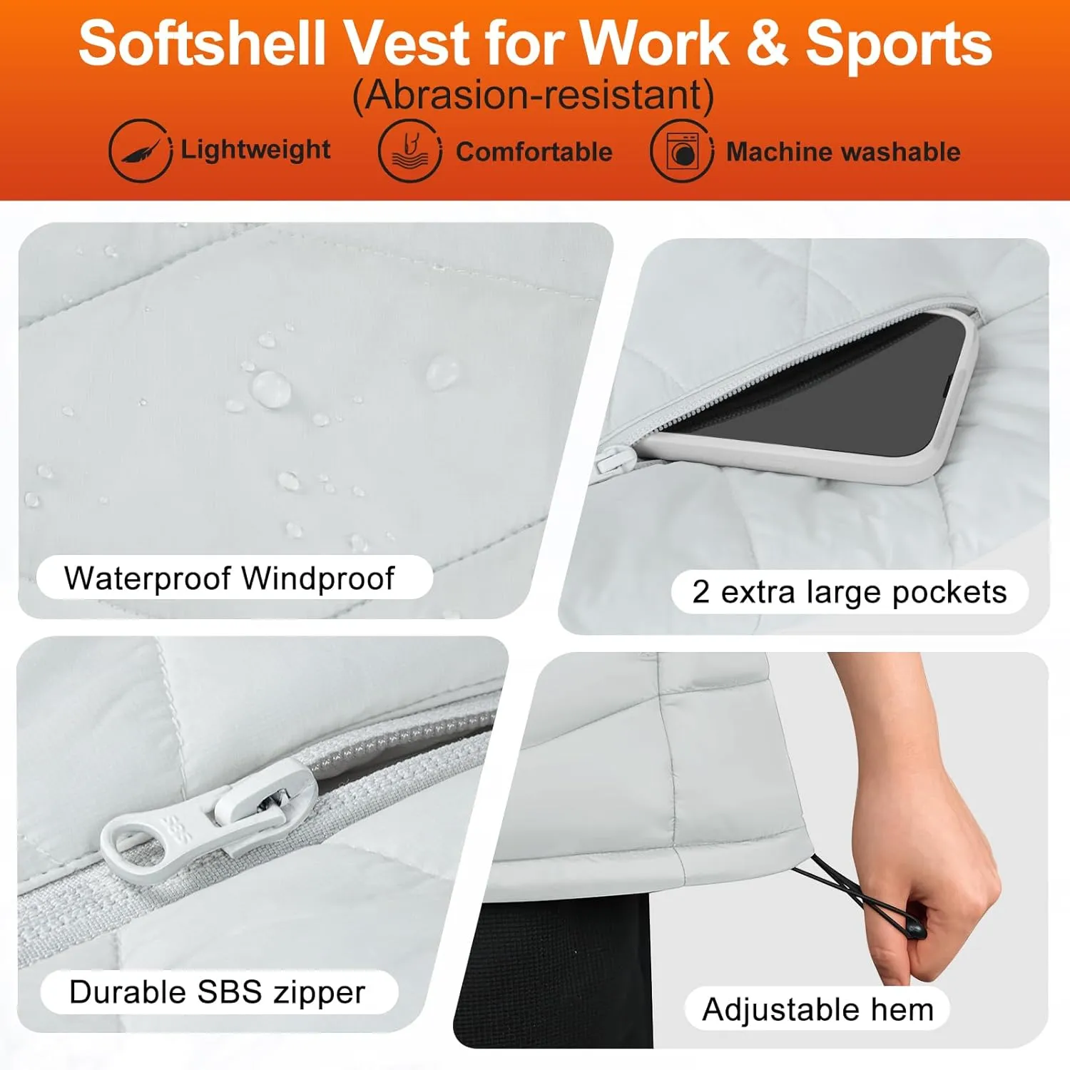Heated Vest Women with Battery Pack Included, Smart Controller, Lightweight Electric Heating Jacket, Light Out Design