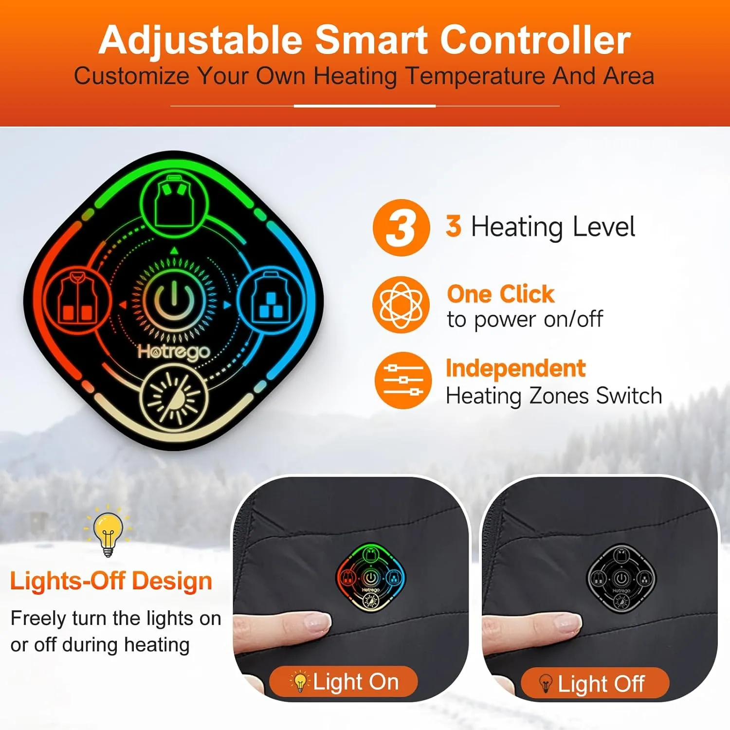 Heated Vest Women with Battery Pack Included, Smart Controller, Lightweight Electric Heating Jacket, Light Out Design