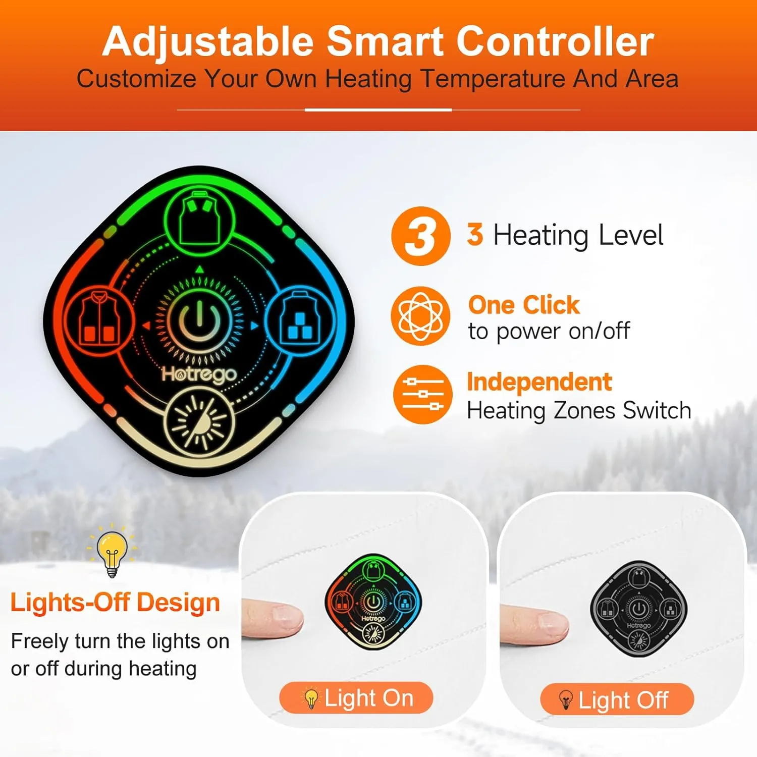 Heated Vest Women with Battery Pack Included, Smart Controller, Lightweight Electric Heating Jacket, Light Out Design