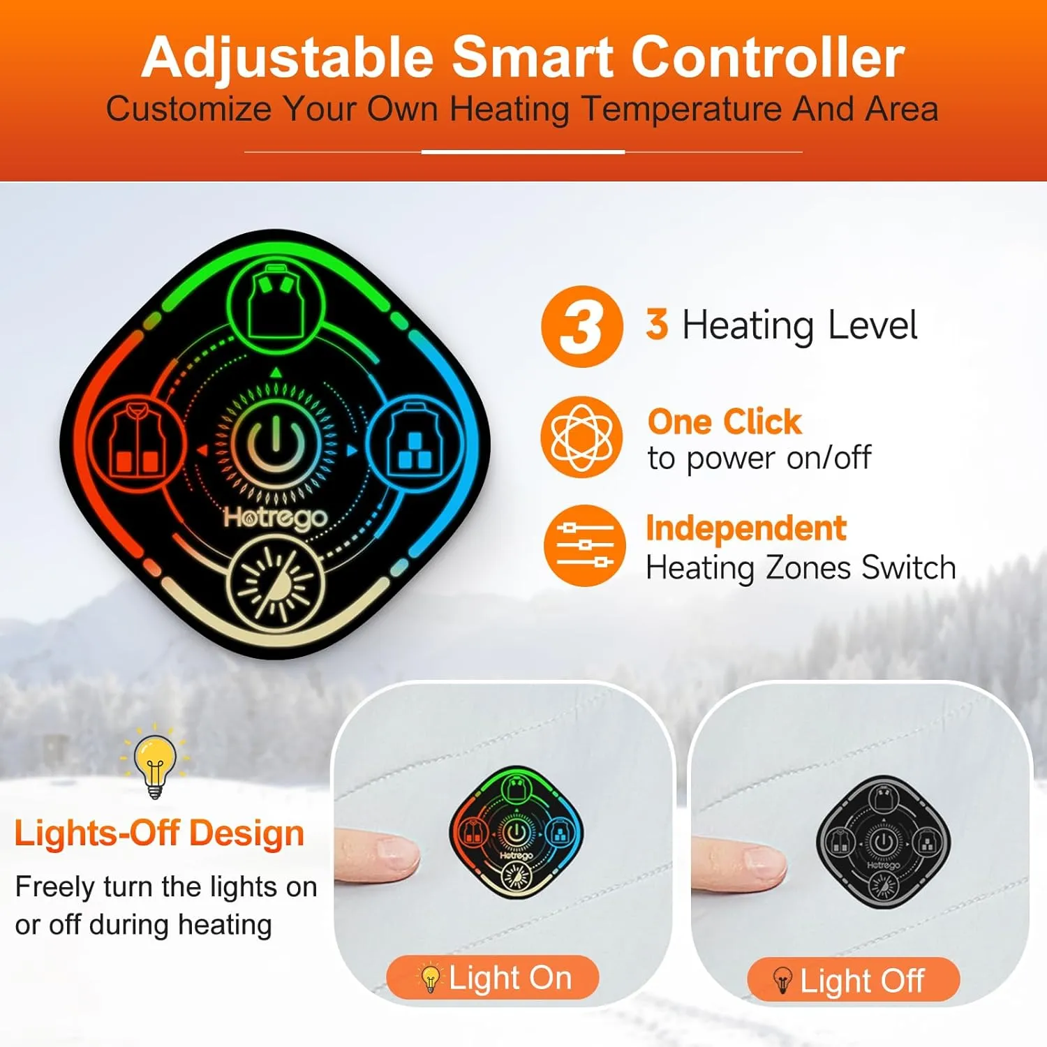 Heated Vest Women with Battery Pack Included, Smart Controller, Lightweight Electric Heating Jacket, Light Out Design
