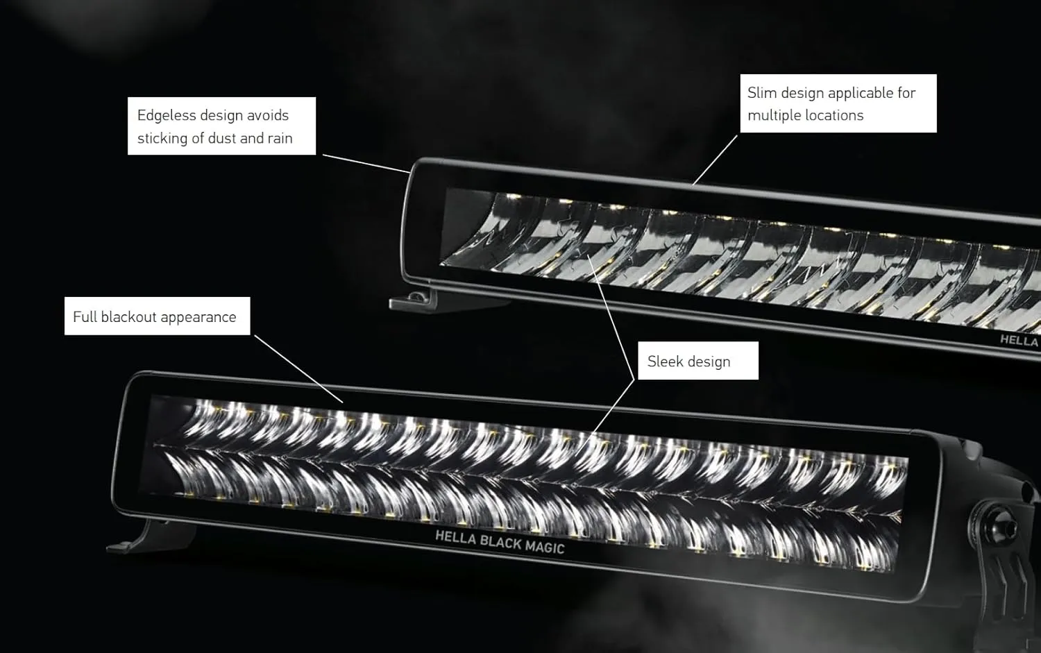 Hella Black Magic LED Series 20 Inch Slim Lightbar - LED Spotlight- Performance High Beam Off-Road Light for Pickup Trucks, ATV, SUV, 4x4, Jeep, Tractors / 358176301