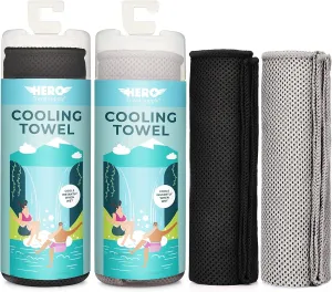 Hero Cooling Towel, Hiking, Sports - Yoga (Pack of 2) Ultra Soft Microfiber 40 x 12
