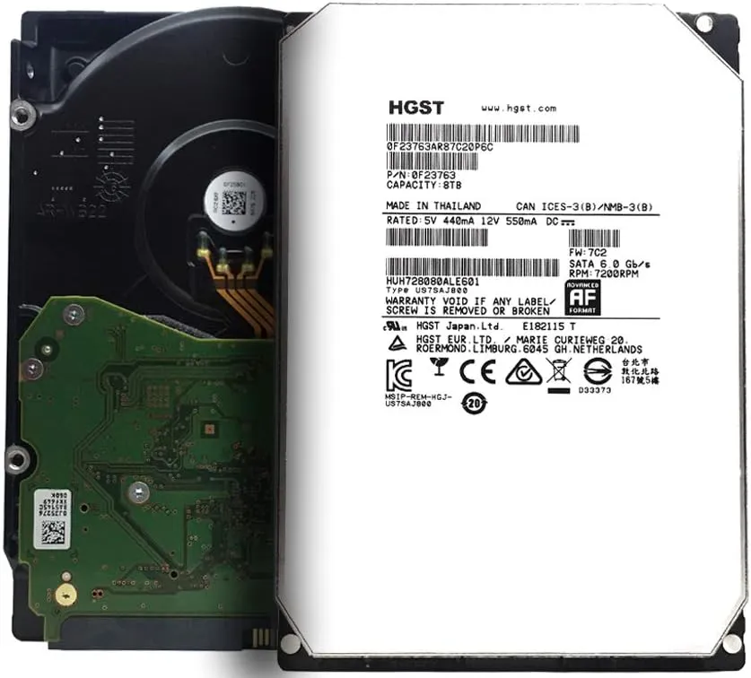 HGST Ultrastar He8 Helium (HUH728080ALE601) 8TB 7200RPM 128MB Cache SATA 6.0Gb/s 3.5in Enterprise Hard Drive (Renewed)