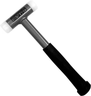 HHIP Pro Series 7080-0302 Vertex Dead Blow Hammer, Deadblow Mallet w/UPE Plastic Face, 1.2” Diameter Steel Shot Head, Non-Marring, 16 oz