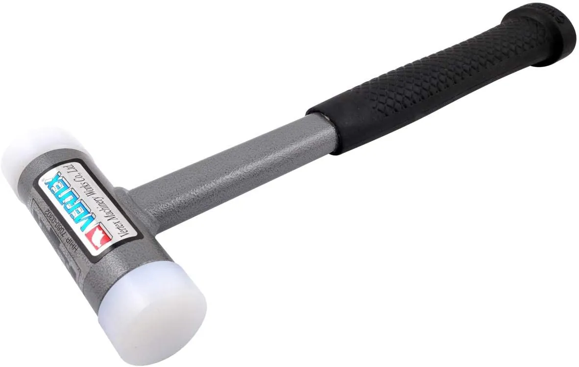 HHIP Pro Series 7080-0302 Vertex Dead Blow Hammer, Deadblow Mallet w/UPE Plastic Face, 1.2” Diameter Steel Shot Head, Non-Marring, 16 oz