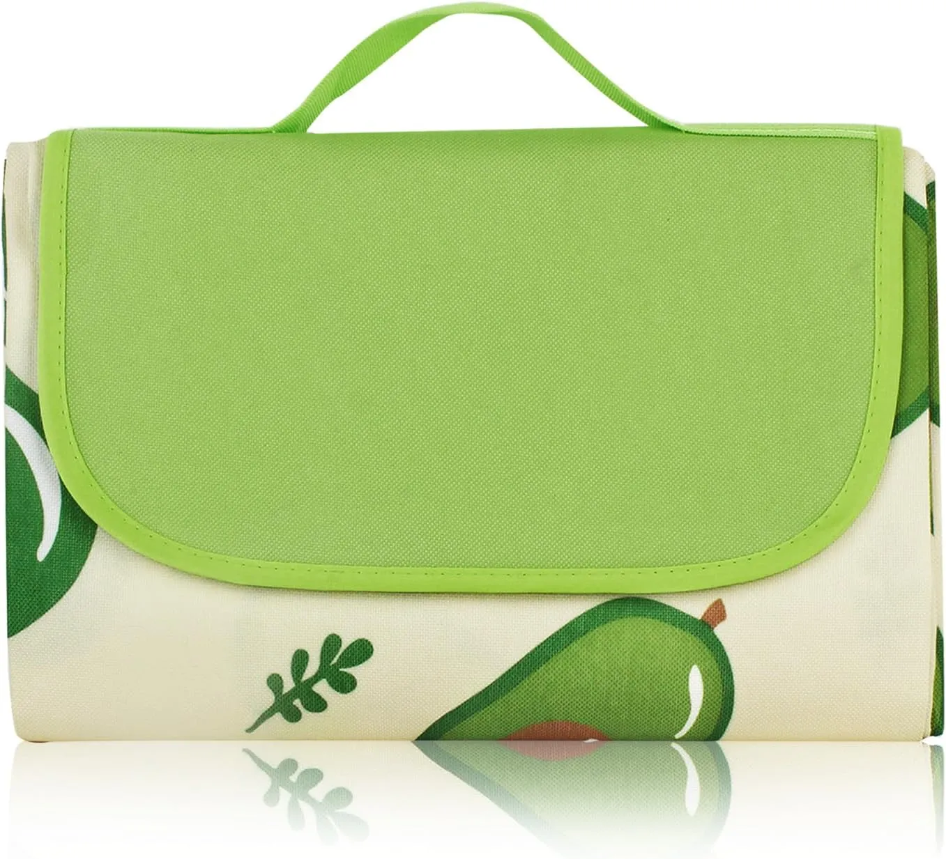 Hi Space Picnic Outdoor Blankets Waterproof Foldable Picnic Mat Sandproof Extra Large Beach Blankets for Grass Lawn Park Camping Family Concert, Avocado, 80"x60"