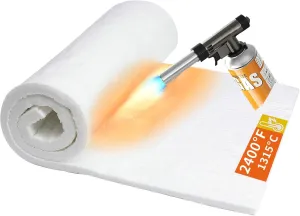 High-Temperature 2400F Ceramic Fiber Insulation Blanket 60"×24"×0.8"(Thick) - Fireproof & Heat Resistant for Dishwashers, Wood Stoves, Kilns, Forges, Furnaces, Fireplaces, Foundries, Pizza Ovens